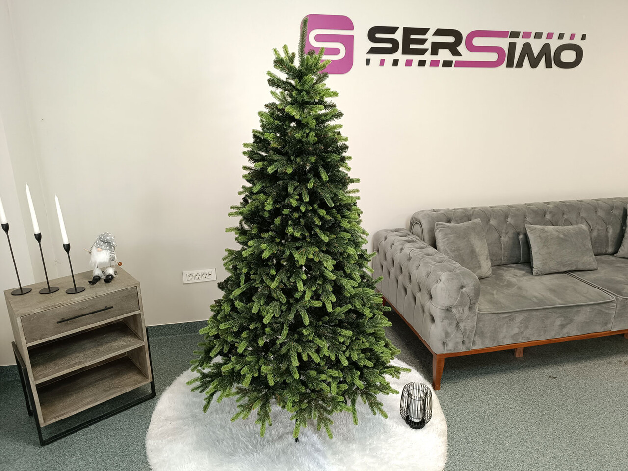 Brad artificial Christmas Deluxe by Sersimo, Carpati cu varfuri verzi, 2D+3D, 180cm