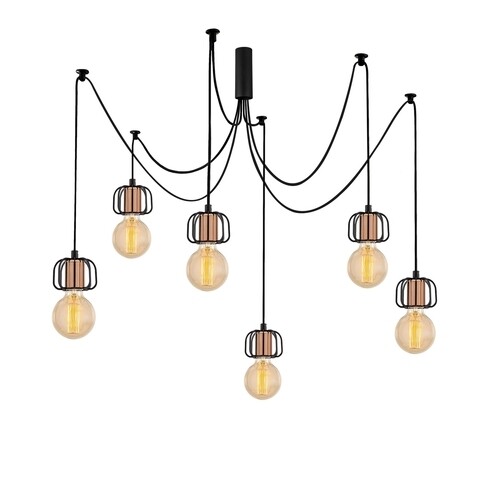 Candelabru Demre N-1198, Noor, 97 x 130 cm, 6 x E27, 100W, negru