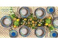 Serviciu de masa 18 piese, Brandani, Citrus Blue, portelan