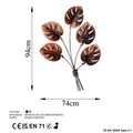 Decoratiune de perete, Monstera 2, Metal, Dimensiune: 74 x 94 cm, Multicolor