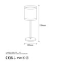 Lampa de masa, Fulgor, 942FLG1818, Metal, Alb/Negru