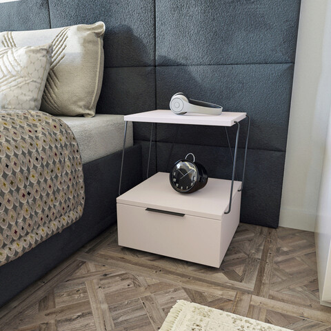 Noptiera, Kalune Design, Tekoba, 42x52x41 cm, Alb 42x52x41 imagine 2022