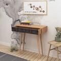 Bufet, Mod Design, Illas, 80x87.6x30 cm, Stejar / Gri închis