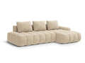 Coltar extensibil dreapta 3 locuri, Linz, Cosmopolitan Design, 275x142x84 cm, cotiera stanga, catifea, bej deschis