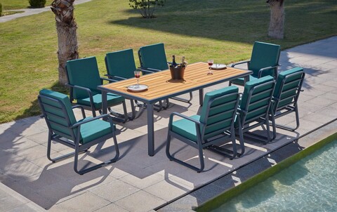 Set mobilier de gradina, clara, milano, antracit / lemn