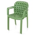 Scaun cu brate suprapozabil, Amir, 58 x 57 x 82 cm, plastic, verde