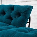 Canapea extensibila 2 locuri PWF-0018, Pakoworld, 155x73x85 cm, metal/textil, albastru petrol