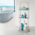 Etajera pentru baie Tidy Onda, Metaltex, 25x17x77 cm, metal/ invelis din polytherm, argintiu