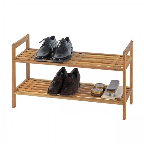 Suport pantofi Norway Brown, Wenko, 6 perechi, 69×40.5×27 cm, lemn de nuc, natur mezoni.ro