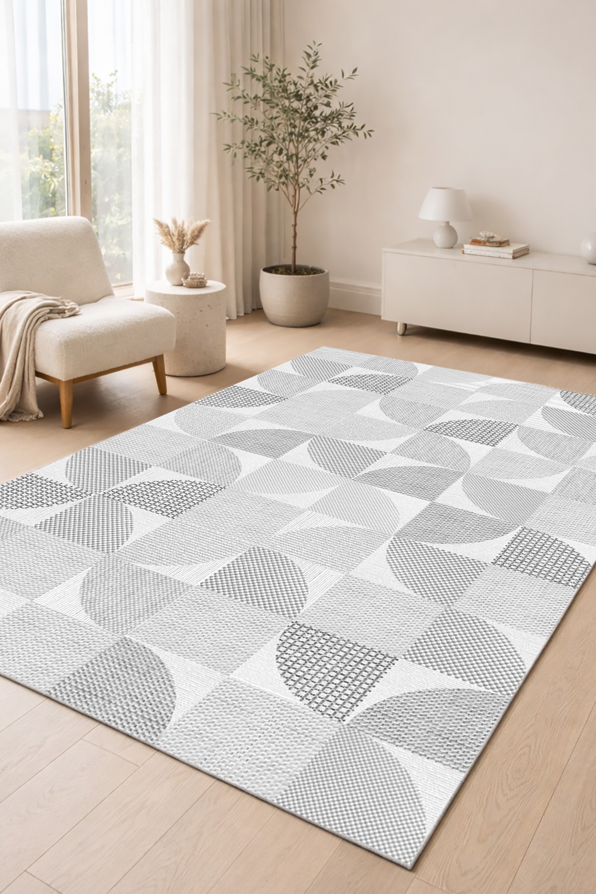 Covor, DC-7517-36, 140x300 cm, Poliester, Gri