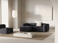 Coltar stanga 2 locuri, Bergamo, Cosmopolitan Design, 244x152x70 cm, catifea chenille raiata, gri