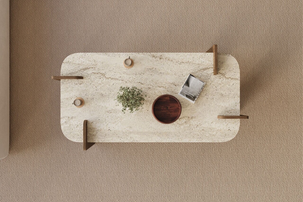 Masuta de cafea, Hanah Home, Leapiri, 120x35x60 cm, PAL, Travertin / Nuc - view 4