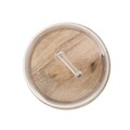 Platou tort cu capac Wood Colony, Homla, 25x16 cm, lemn/sticla, natur/transparent