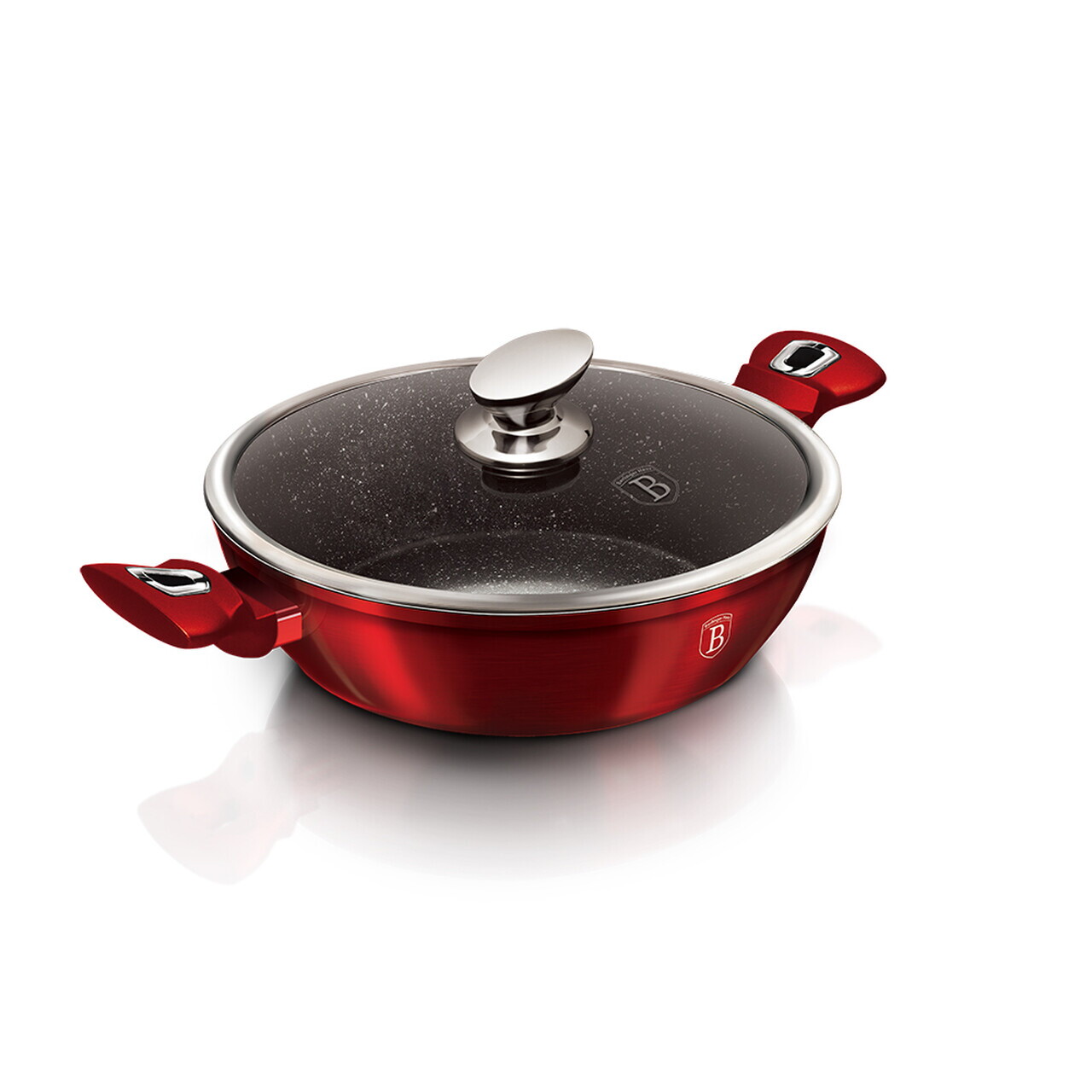 Oala cu capac Berlinger Haus, Burgundy, 28 cm, 3.8 L, aluminiu forjat, rosu - imagine 2