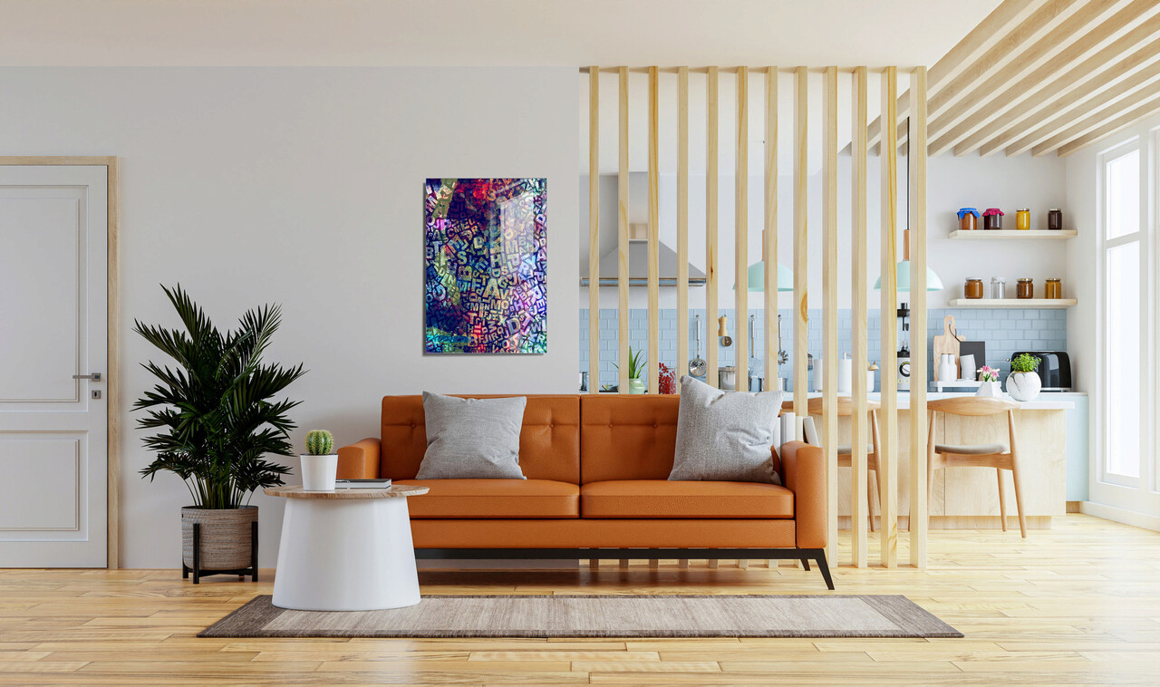 Tablou decorativ, 1395, Sticla temperata, 50 x 70 cm, Multicolor - 1 | YEO
