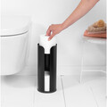 Suport role rezerva hartie igienica, Brabantia, Balance, 13.2x13.2x32.1 cm, otel, negru mat