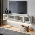 Comoda TV, Hanah Home, Twist LED, 160x29x29 cm, Alb