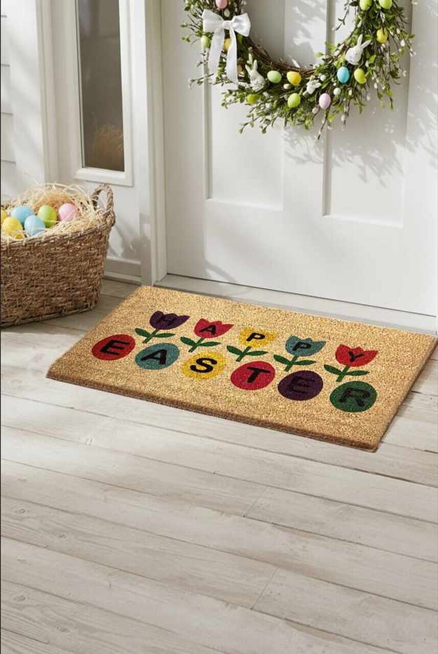 Covoras de intrare, Tulipas, 40x60 cm, COIR, Maro