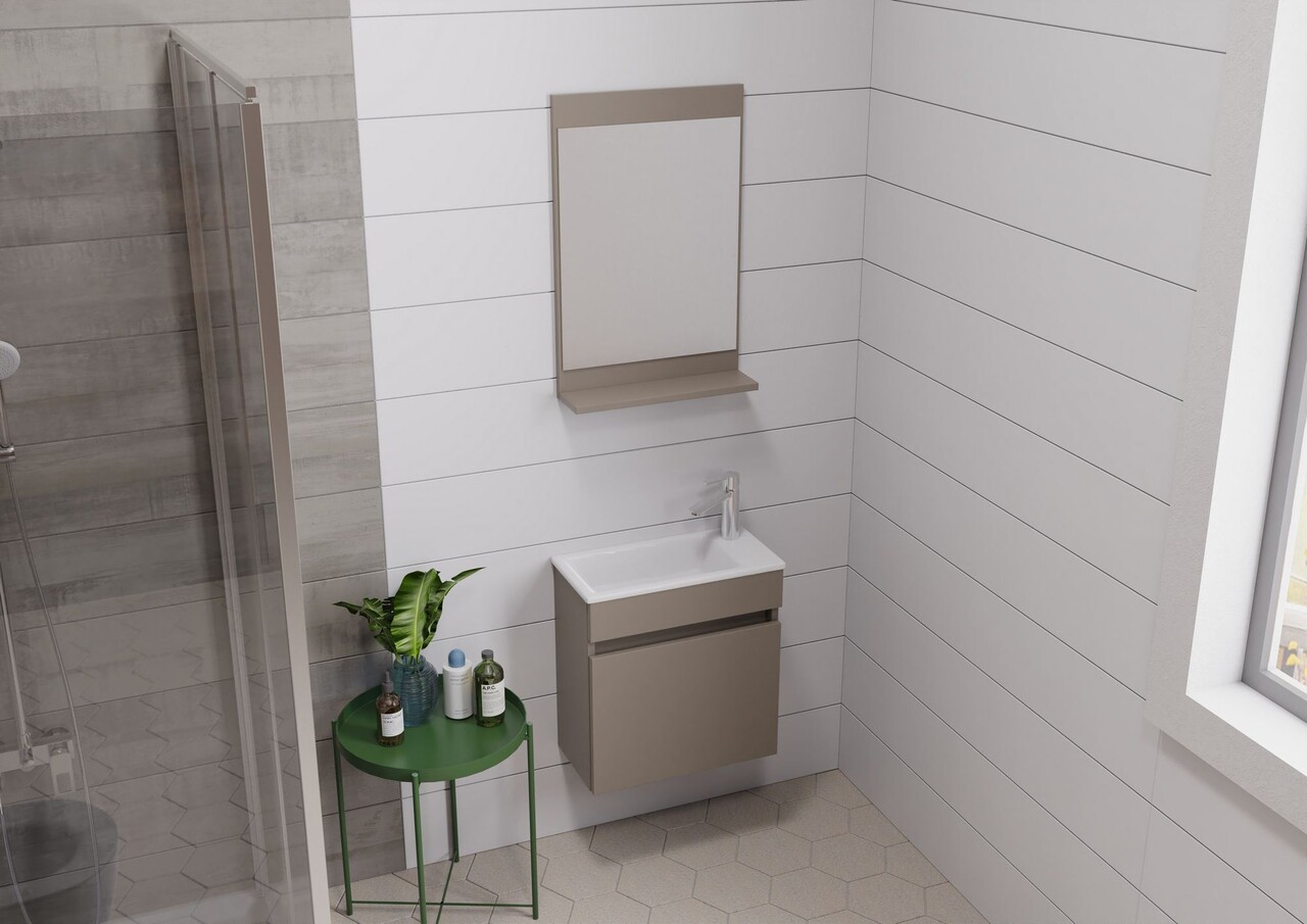 Set mobilier de baie (2 piese), Hanah Home, Passero 50, Latte - view 3