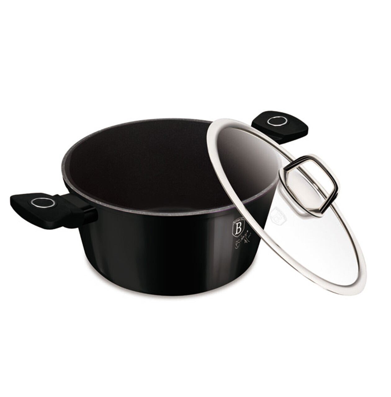 Oala cu capac Berlinger Haus, Black Vantage, 20 cm, 2.5 L, aluminiu forjat, negru lucios - imagine 3