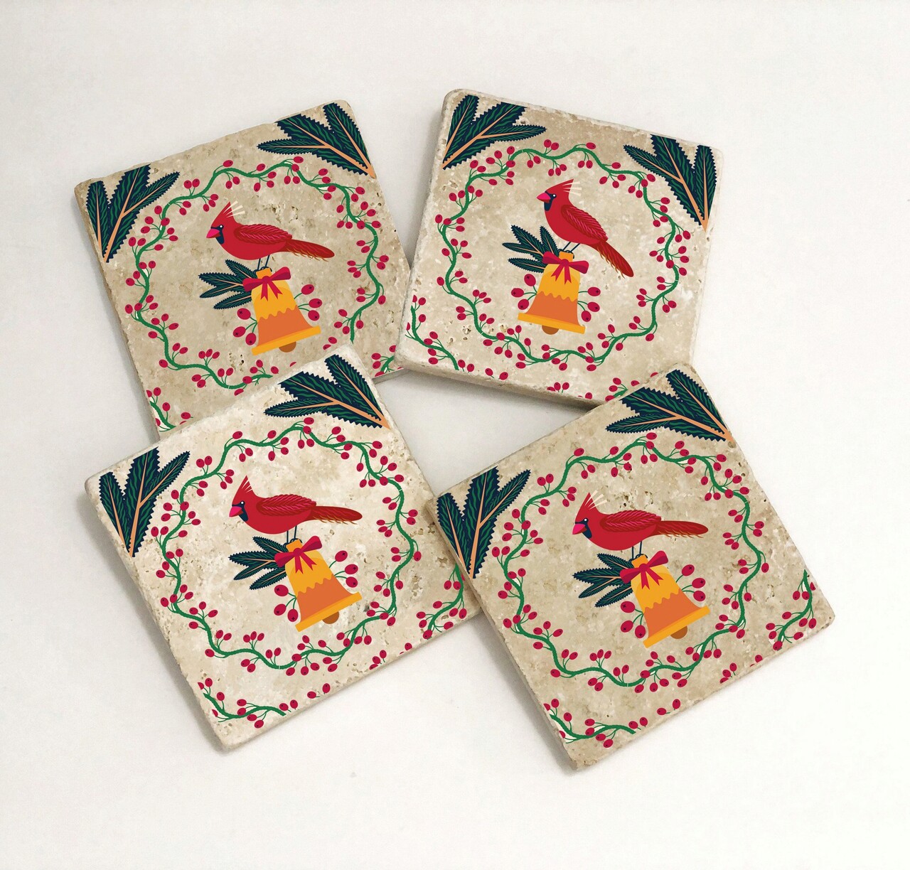 Set suporturi de pahare, Hermia, 366TYR1213, 10 x 10 x 1 cm, 4 piese, Multicolor - view 2