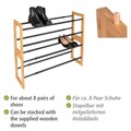 Pantofar extensibil Ecori, Wenko, 61.5-108.5x20x30 cm, bambus/metal, natur/negru