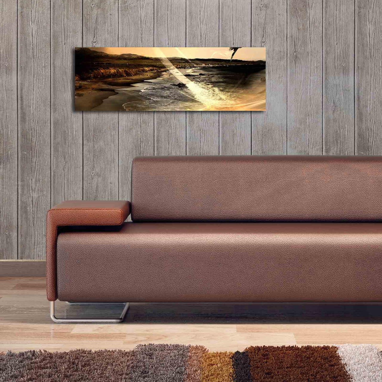 Tablou decorativ cu lumina LED, 3090İACT-64, 30 x 90 cm, Multicolor - view 4