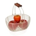 Cos pentru fructe Versa, 23.5 x 18 x 9.5 cm, otel/lemn