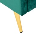 Pat tapitat Venlo, Homla, 140x200 cm, metal/lemn/catifea din poliester, verde