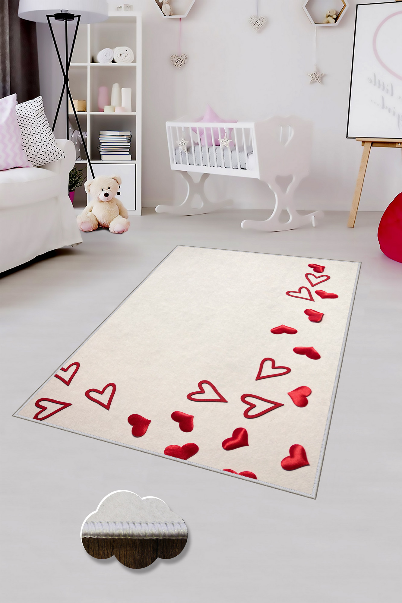 Covor, WOOKECE081, 50x80 cm, Poliester, Multicolor