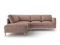 Coltar stanga 4 locuri, Eden, Micadoni, 267x234x90 cm, tesatura structurata, roz melanj