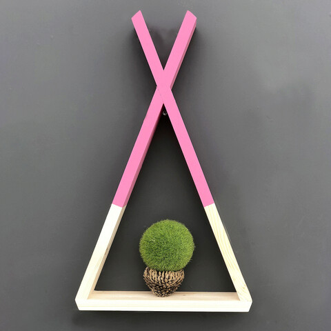 Raft de perete, evila originals, raf142, 25x42x6 cm, nuc / roz