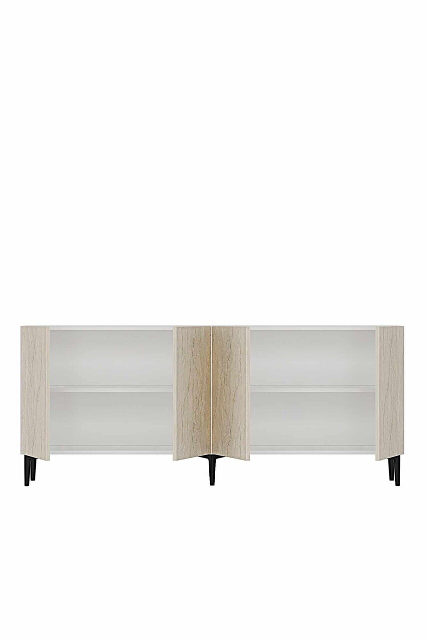 Consola, Hanah Home, Didema 180, 180x79x32 cm, Alb / Travertin — imaginea 6