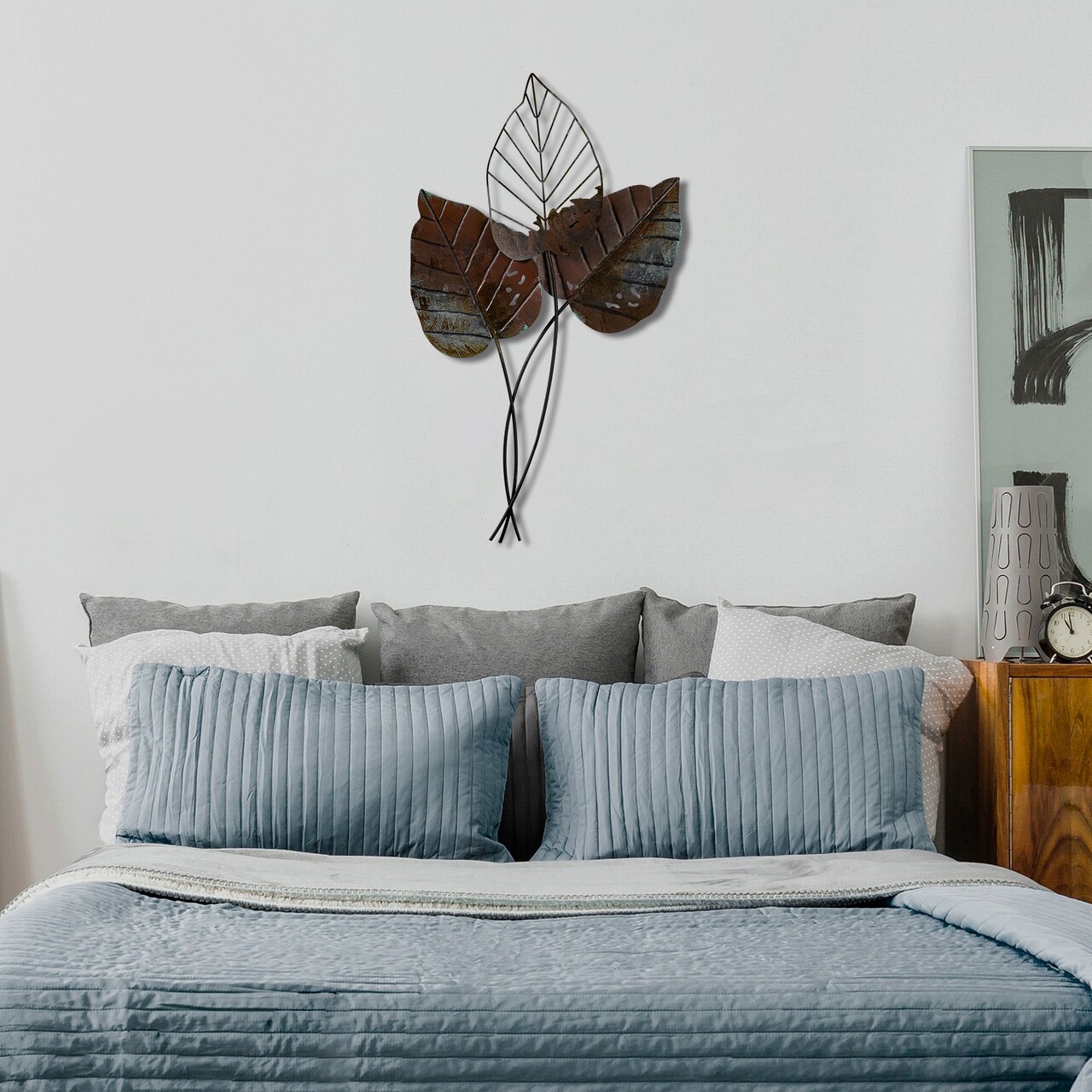 Decoratiune de perete, Fall 3, Metal, Dimensiune: 45 x 85 cm, Maro - 1 | YEO