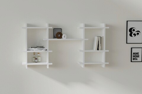 Raft de perete, asse home, tefo, 116.4x60x19.5 cm, alb