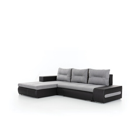 Coltar extensibil stanga 4 locuri ELTAP, Ov50, Ottavio, 275x180x85 cm, lemn/poliester, gri deschis/negru