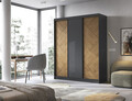 Dulap pentru haine ELTAP, Marrphy III, 180x60x220 cm, MDF/ABS, negru/maro