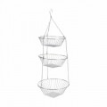 Suport fructe/legume cu 3 cosuri Round Shape, 30 x 51 x 62 cm, metal, argintiu