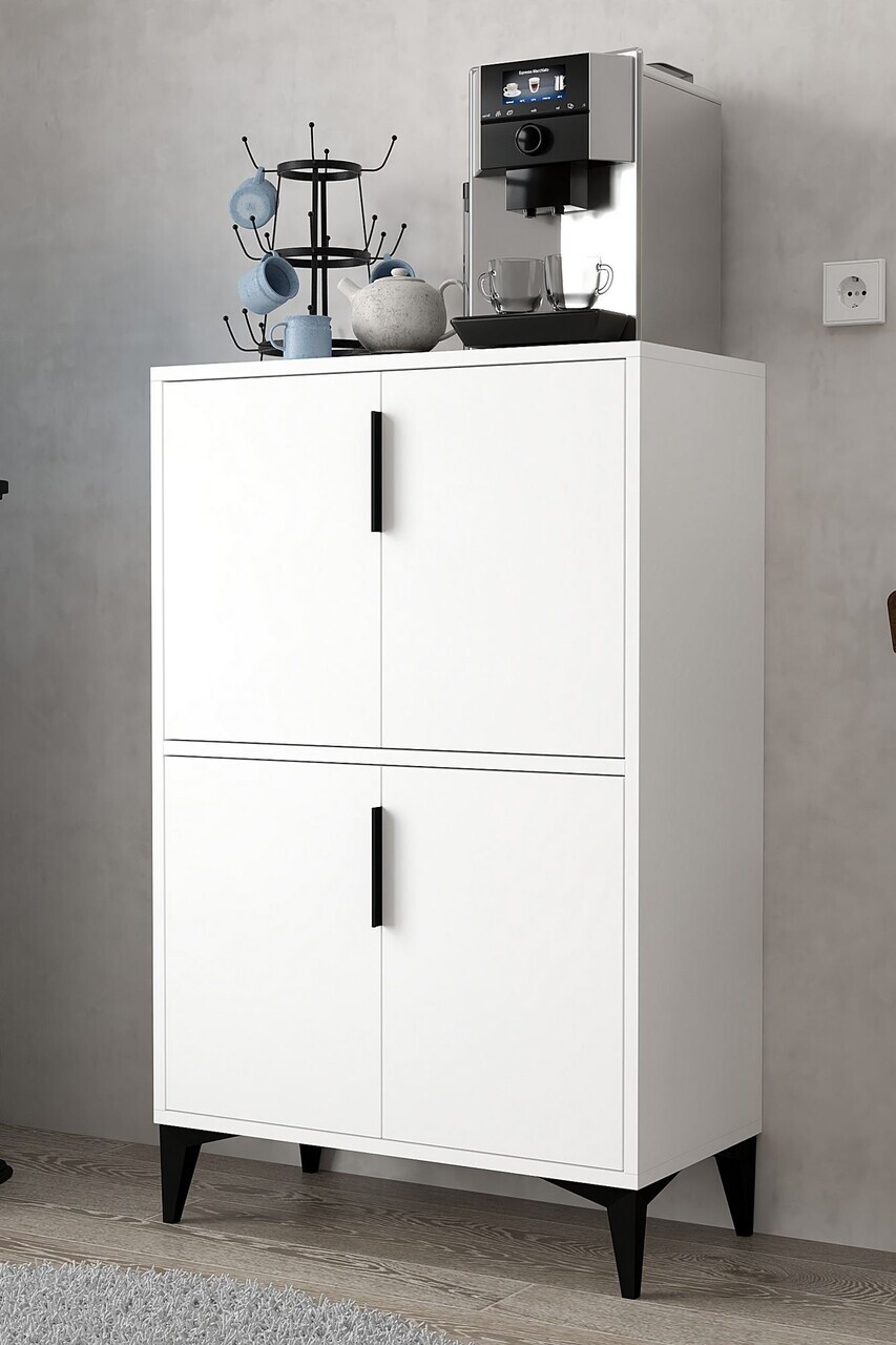 Dulap multifunctional, Hanah Home, Ada 1401, 72x114x36.5 cm, PAL, Alb — imaginea 3