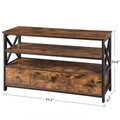 Comoda TV, Vasagle, 110 x 40 x 63 cm, PAL/otel, maro rustic