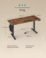 Birou electric reglabil pe inaltime Songmics, 160x60x72-120 cm, maro rustic/negru