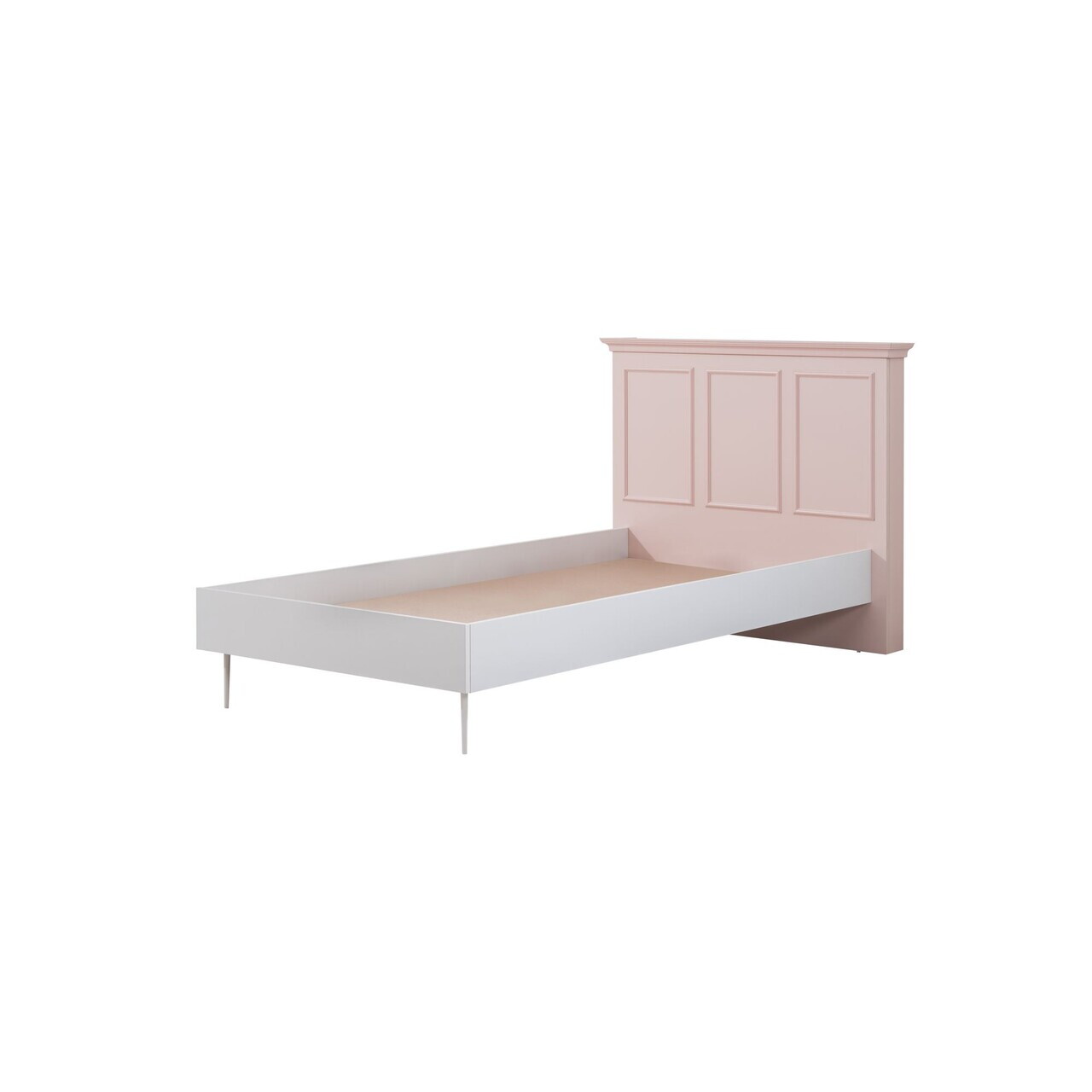 Pat de o persoană, Hanah Home, Rosa, 124x105x215 cm, PAL, Roz/Alb - view 4