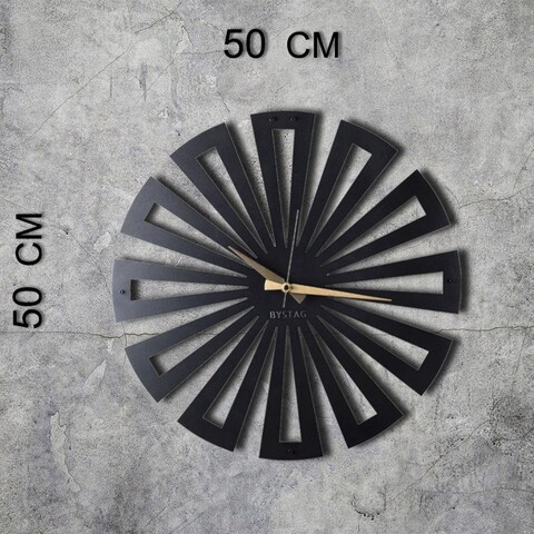 Ceas de perete, Symmetry, Metal, Dimensiune: 50 x 50 cm, Negru