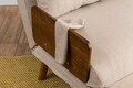 Canapea extensibilă cu 2 locuri, Futon, 859FTN2722, Metal , Crem