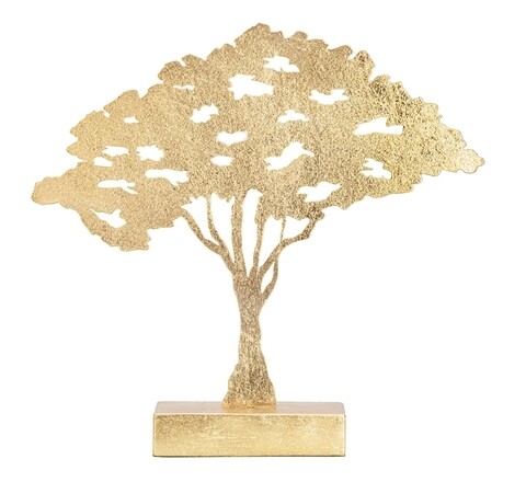 Decoratiune Leaf Tree, Mauro Ferretti, 43.5x8x41.5 cm, fier, auriu