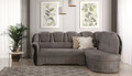 Coltar extensibil dreapta 3 locuri ELTAP, L-048, Lord, 243x180x112 cm, lemn/poliester, gri/negru