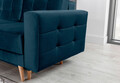 Canapea extensibila 3 locuri ELTAP, Ask14, Asgard, 233x92x93 cm, lemn/poliester, albastru inchis