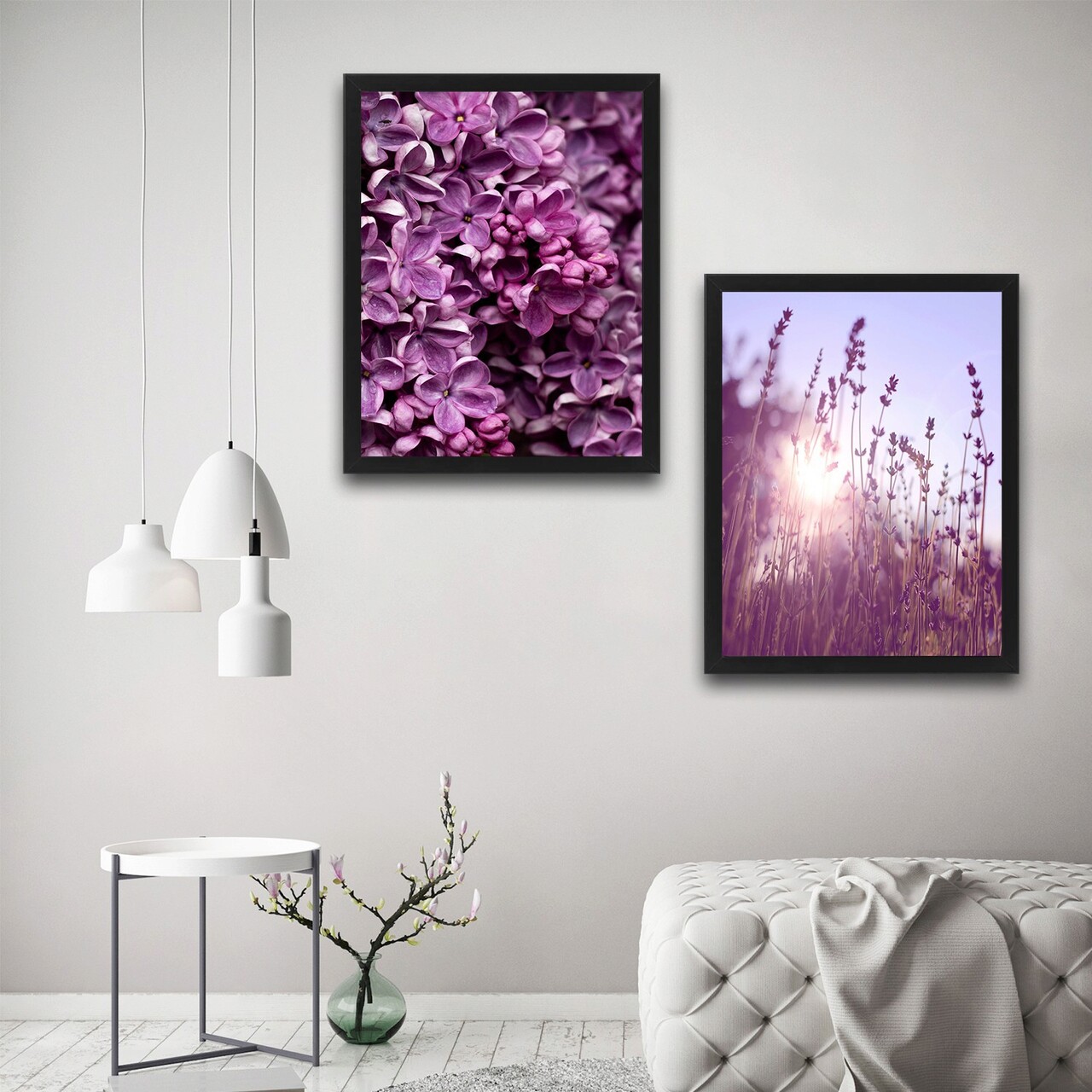 Set 2 tablouri decorative, Purple Set, PAL, Hartie, Multicolor
