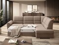 Coltar extensibil dreapta 3 locuri ELTAP, RT-20NU, Siber, 270x186x93 cm, lemn/poliester, maro deschis