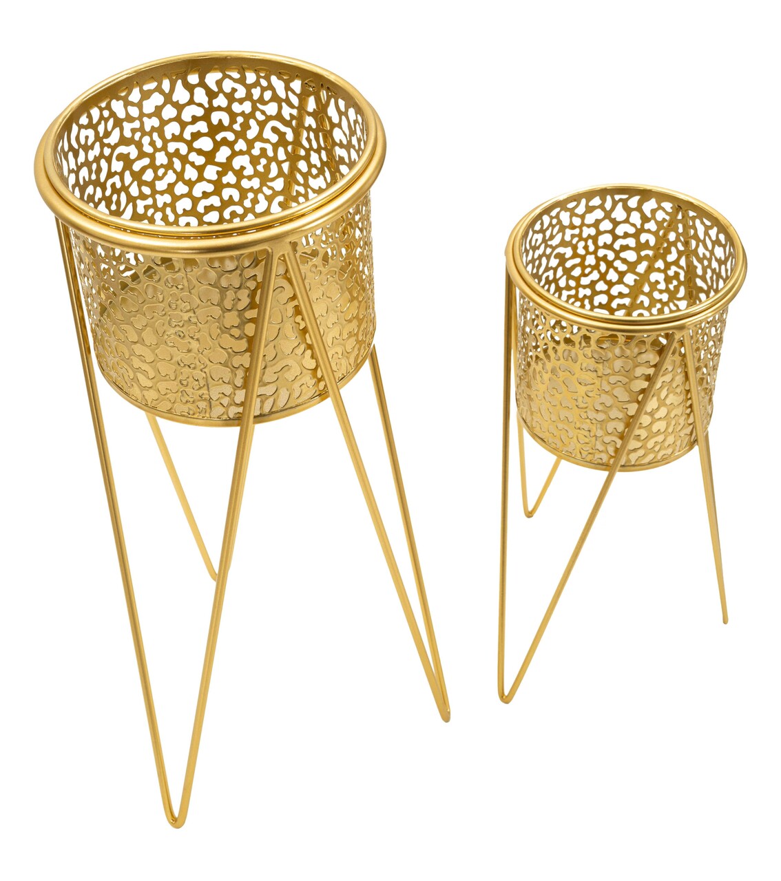 Set 2 suporturi ghivece Glod, Mauro Ferretti, 21x20x46 cm, fier, auriu